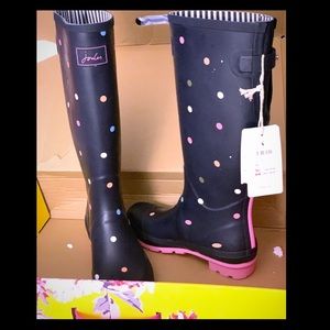 Joules Navy Multi-spot Welly/Rainboot